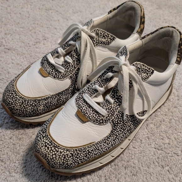 Madewell Shoes - Madewell Kickoff Trainer Sneakers Leather Spot Mix Calf Hair Women's Size 9.5.